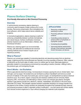 Plasma Surface Cleaning