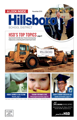 HSD's Top Topics Page 2 Superintendent Scott Talks About 