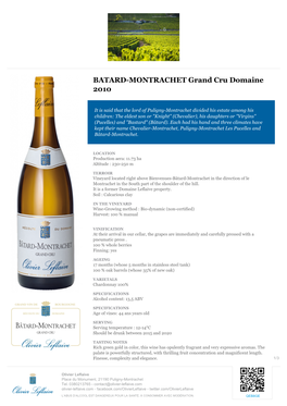 BATARD-MONTRACHET Grand Cru Domaine 2010 | QEB8GE