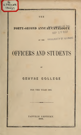 The Annual Catalogue of ... Centre College ... with Announcements