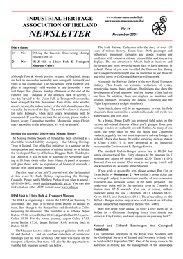 NEWSLETTER November 2001