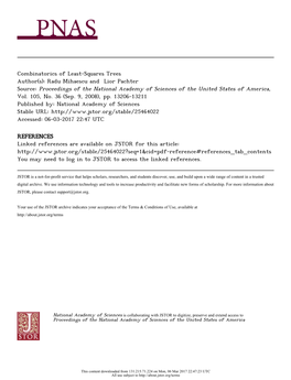 Combinatorics of Least-Squares Trees