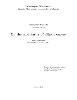 On the Modularity of Elliptic Curves