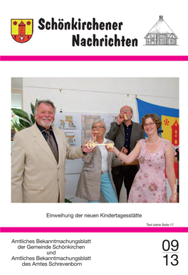 Amtliches Bekanntmachungsblatt Der Gemeinde Schönkirchen Und