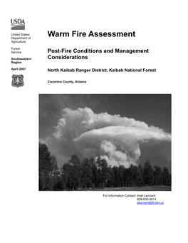 Warm Fire Assessment Agriculture