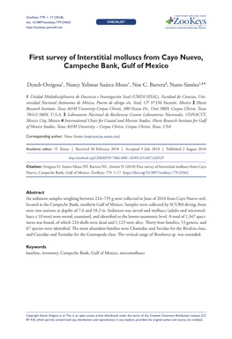 First Survey of Interstitial Molluscs from Cayo Nuevo, Campeche Bank, Gulf of Mexico