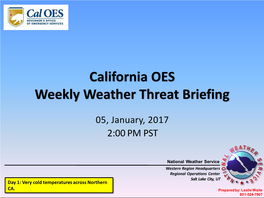 California OES Weekly Weather Threat Briefing