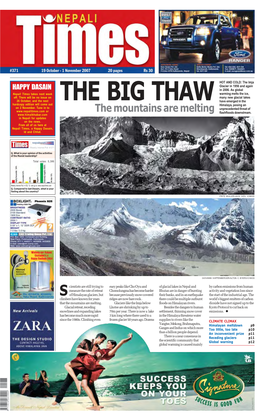 Nepali Times Takes Next Week Warming Melts the Ice, Off