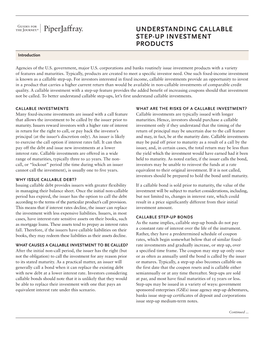 Understanding Callable Step-Up Investment Products