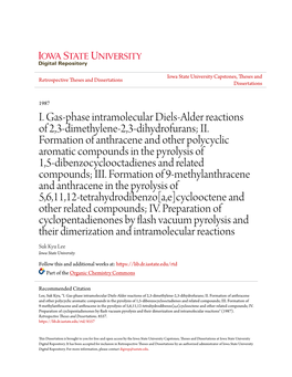 I. Gas-Phase Intramolecular Diels-Alder Reactions of 2,3-Dimethylene-2,3-Dihydrofurans; II