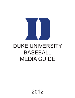 Duke University Baseball Media Guide 2012