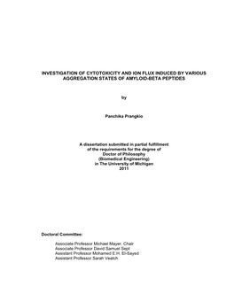 Investigation of Cytotoxicity and Ion Flux Induced by Various Aggregation States of Amyloid-Beta Peptides