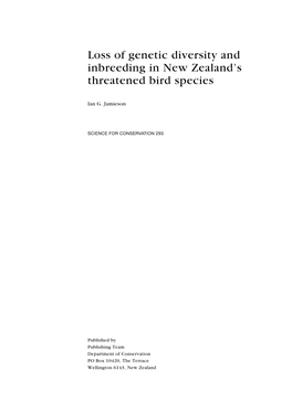 Loss of Genetic Diversity and Inbreeding in New Zealand's