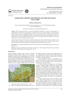 Lithuania Minor and Prussia on the Old Maps (1525–1808)
