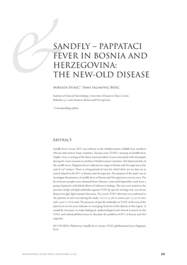 Sandfly – Pappataci Fever in Bosnia and Herzegovina: the New-Old Disease