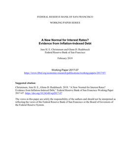 A New Normal for Interest Rates? Evidence from Inflation-Indexed Debt