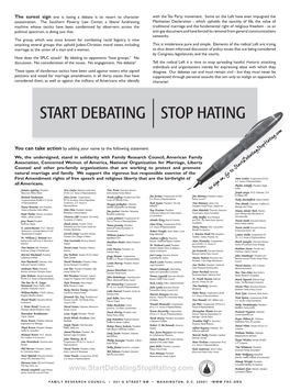 Debating Stop Hating