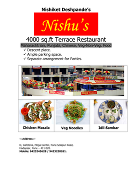 4000 Sq.Ft Terrace Restaurant Maharashtrian, Punjabi, Chinese, Veg-Non-Veg