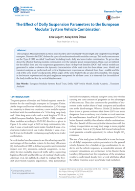 The Effect of Dolly Suspension Parameters to the European Modular System Vehicle Combination