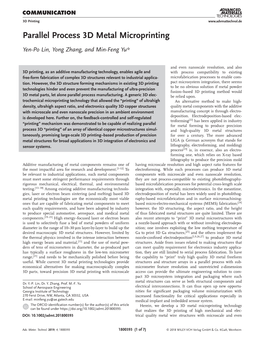 Parallel Process 3D Metal Microprinting