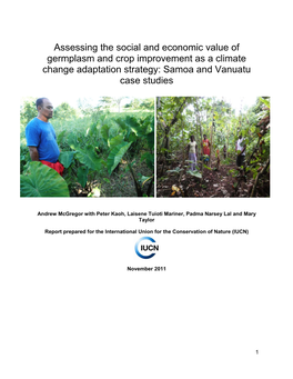 Assessing the Social and Economic Value of Germplasm and Crop Improvement As a Climate Change Adaptation Strategy: Samoa and Vanuatu Case Studies