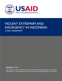 Violent Extremism and Insurgency in Indonesia: a Risk Assessment