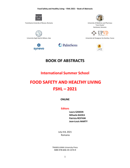 Food Safety and Healthy Living Fshl – 2021