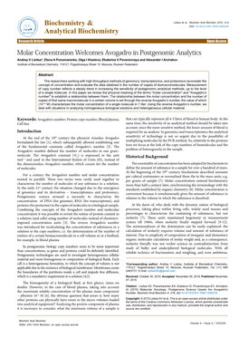 Molecular Sociology: Postgenome Science Upsets the Avogadro's the Maximum Soluble Concentration of the Plasma Main Component Number