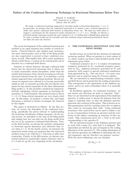 Failure of the Conformal Bootstrap Technique in Fractional Dimensions Below Two