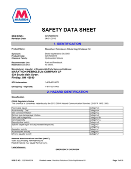 Marathon Petroleum Dilute Naphthalene Oil