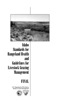 BLM Idaho Standards for Rangeland Health and Guidelines for Livestock