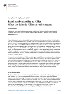 Saudi Arabia and Its 40 Allies What the Islamic Alliance Really Means by Florence Gaub