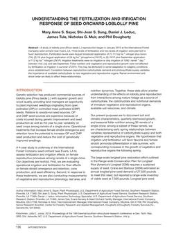 Understanding the Fertilization and Irrigation Response of Seed Orchard Loblolly Pine