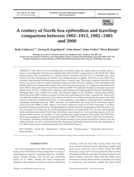 A Century of North Sea Epibenthos and Trawling: Comparison Between 1902–1912, 1982–1985 and 2000