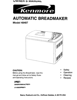 AUTOMATIC BREADMAKER Model 48487