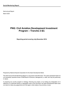 PNG: Civil Aviation Development Investment Program – Tranche 2 &3