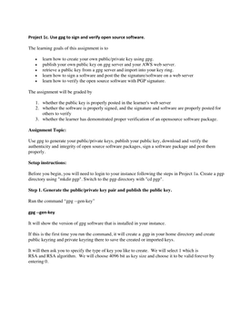 Project 1C. Use Gpg to Sign and Verify Open Source Software. the Learning