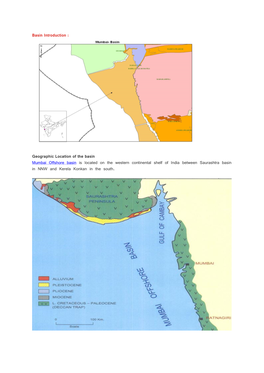 Geographic Location of the Basin Mumbai Offshore Basin Is Located