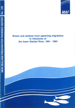 In Tributaries of the Lower Waitaki River, 1981 - 1983 ISSN 0113 -2504
