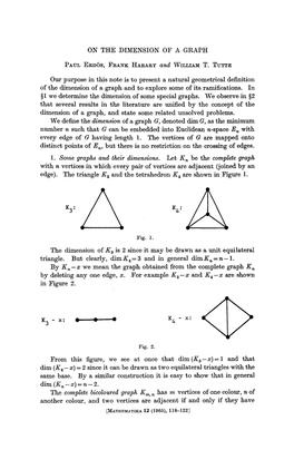 On the Dimension of a Graph