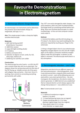 Favourite Demonstrations in Electromagnetism