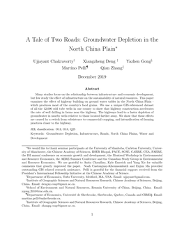 Groundwater Depletion in the North China Plain∗