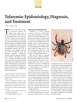 Tularemia: Epidemiology, Diagnosis, and Treatment Nada S