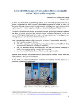 Educational Challenges in Guatemala and Consequences for Human Capital and Development
