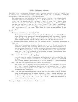 MATH 579 Exam 6 Solutions Part I: Let P, Q Be N-Permutations of The