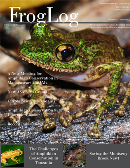 Froglog Promoting Conservation, Research and Education for the World’S Amphibians