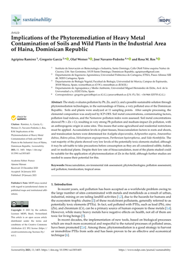 Implications of the Phytoremediation of Heavy Metal Contamination of Soils and Wild Plants in the Industrial Area of Haina, Dominican Republic