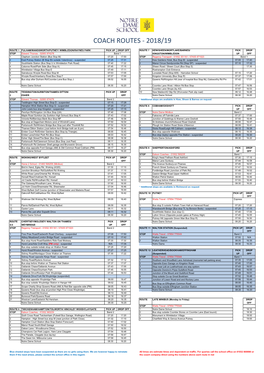 Coach Routes - 2018/19