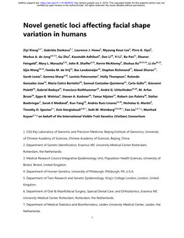 Novel Genetic Loci Affecting Facial Shape Variation in Humans