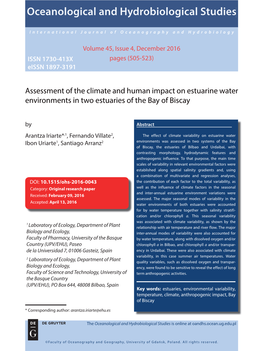 Oceanological and Hydrobiological Studies